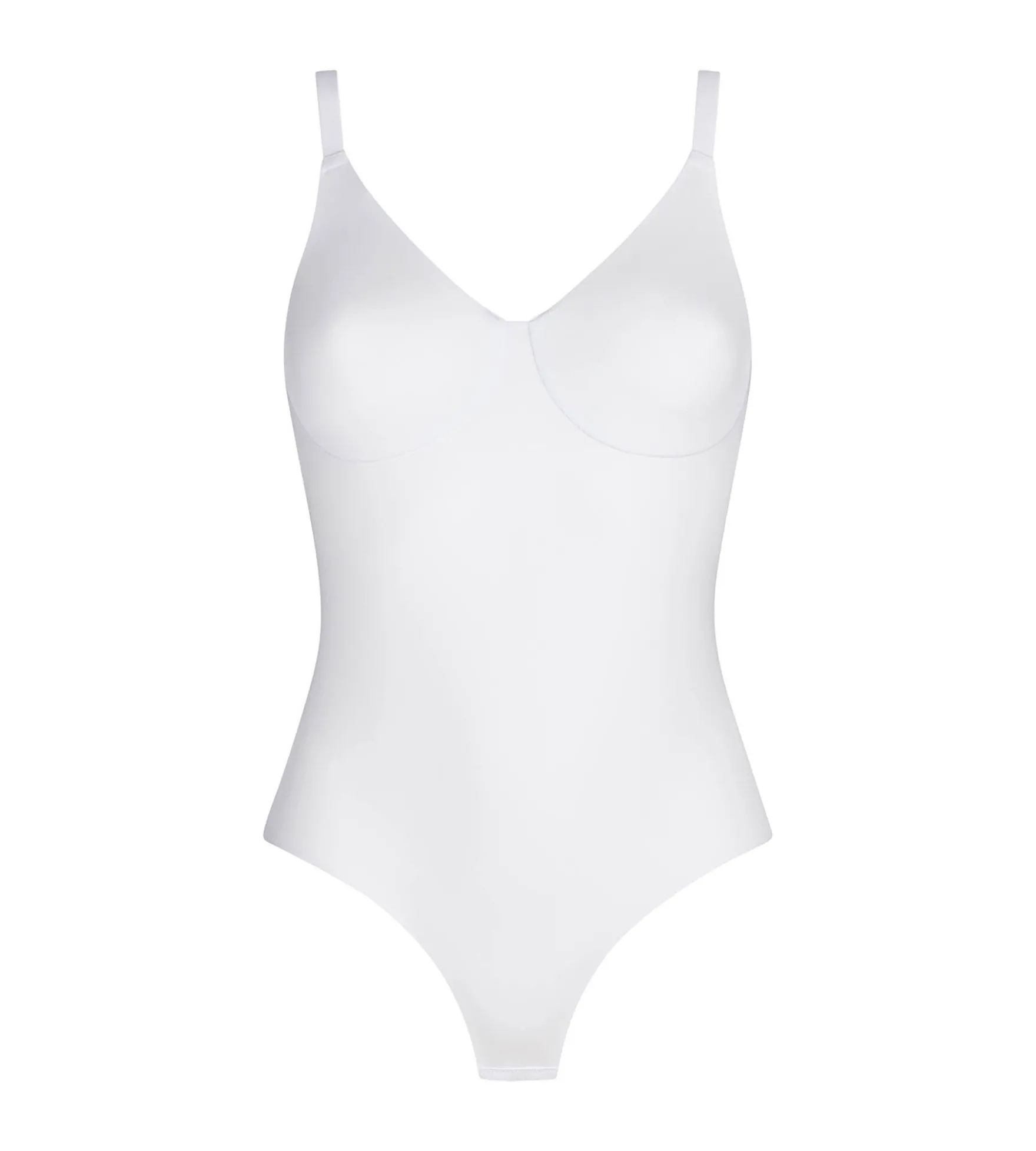 Body femme avec soutien-gorge intégré en microfibre Blanc Dim Invisible