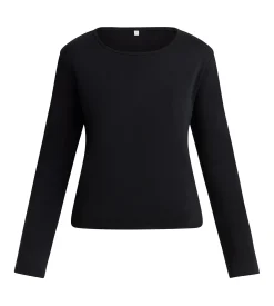 Body manches longues coton gratté noir Thermal