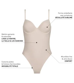 Body string effet sculptant sculptant en microfibre Nude Dim Silhouette Invisible