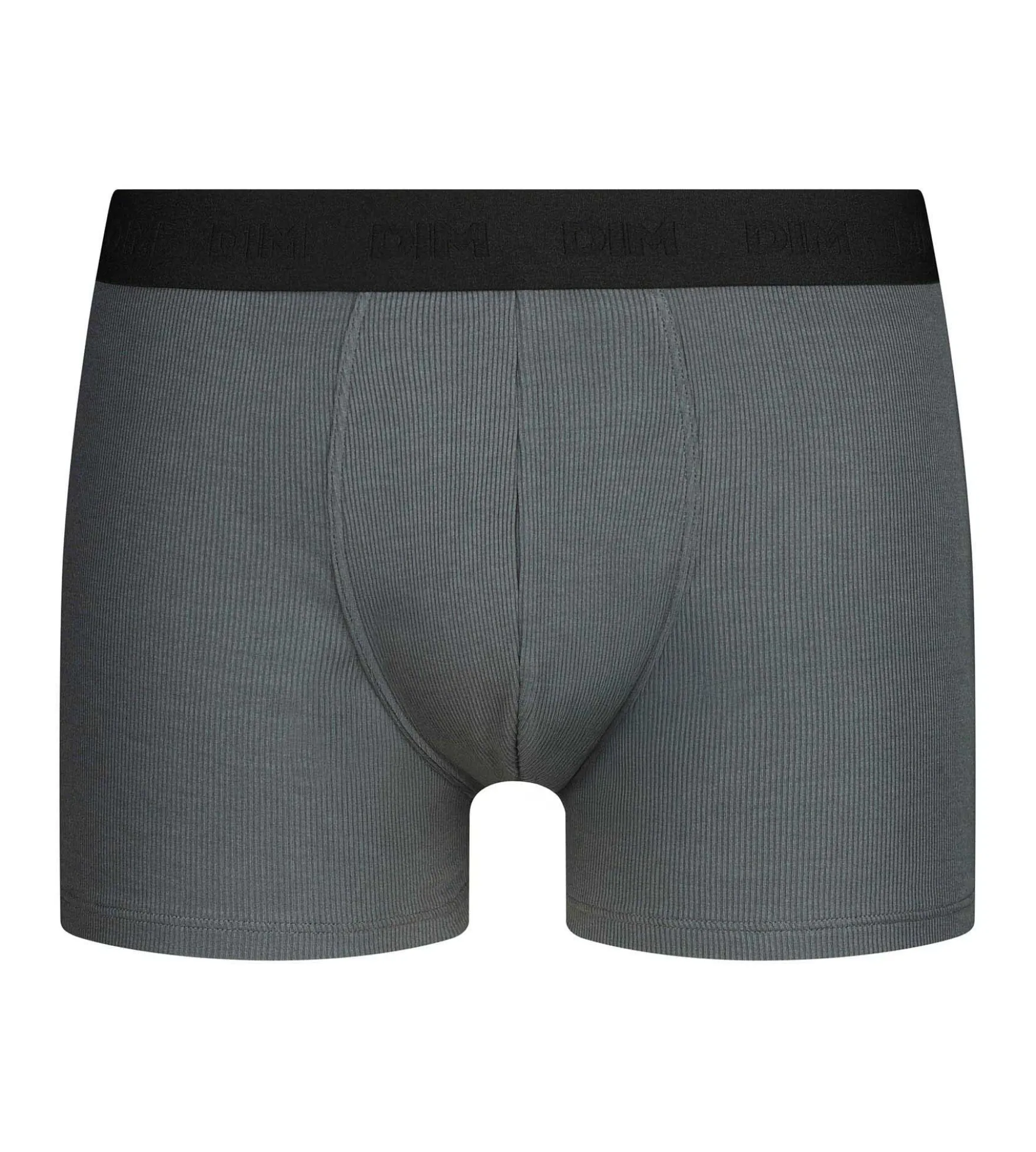 Boxer homme en coton modal côtelé Gris Acier Dim Élégant