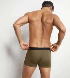 Boxer homme en coton modal côtelé Vert Olive Dim Élégant