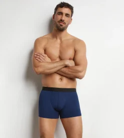 Boxer homme en coton modal piqué Bleu Foncé Dim Smart