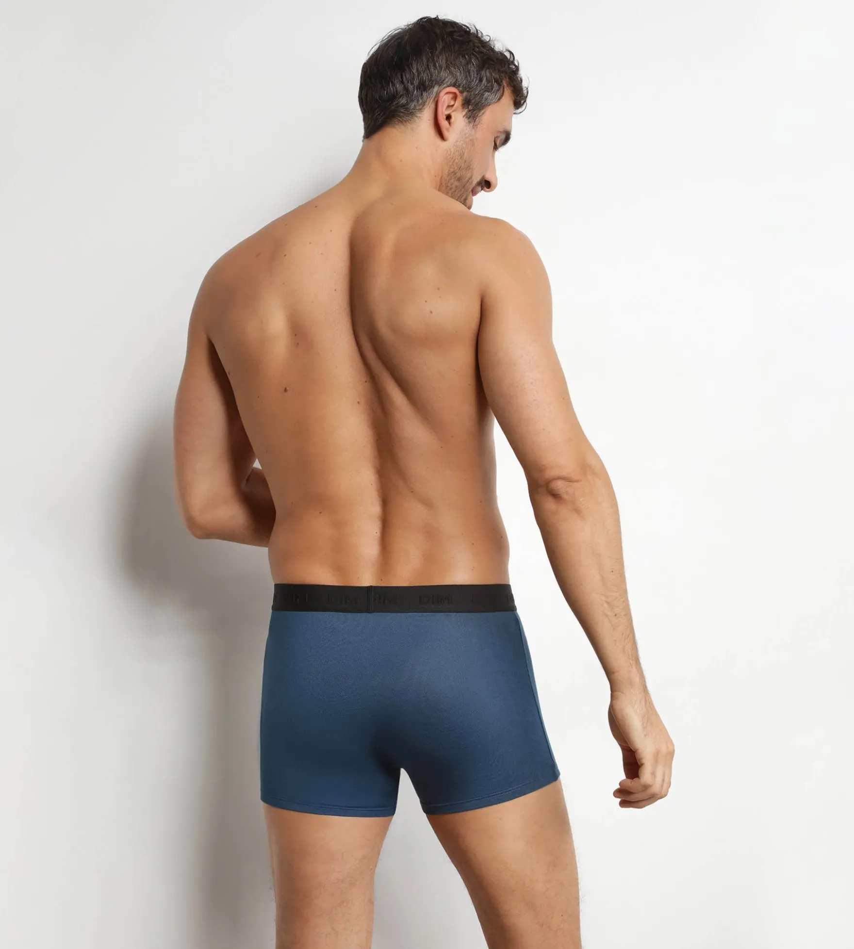 Boxer homme en coton modal piqué Bleu Fjord Dim Smart