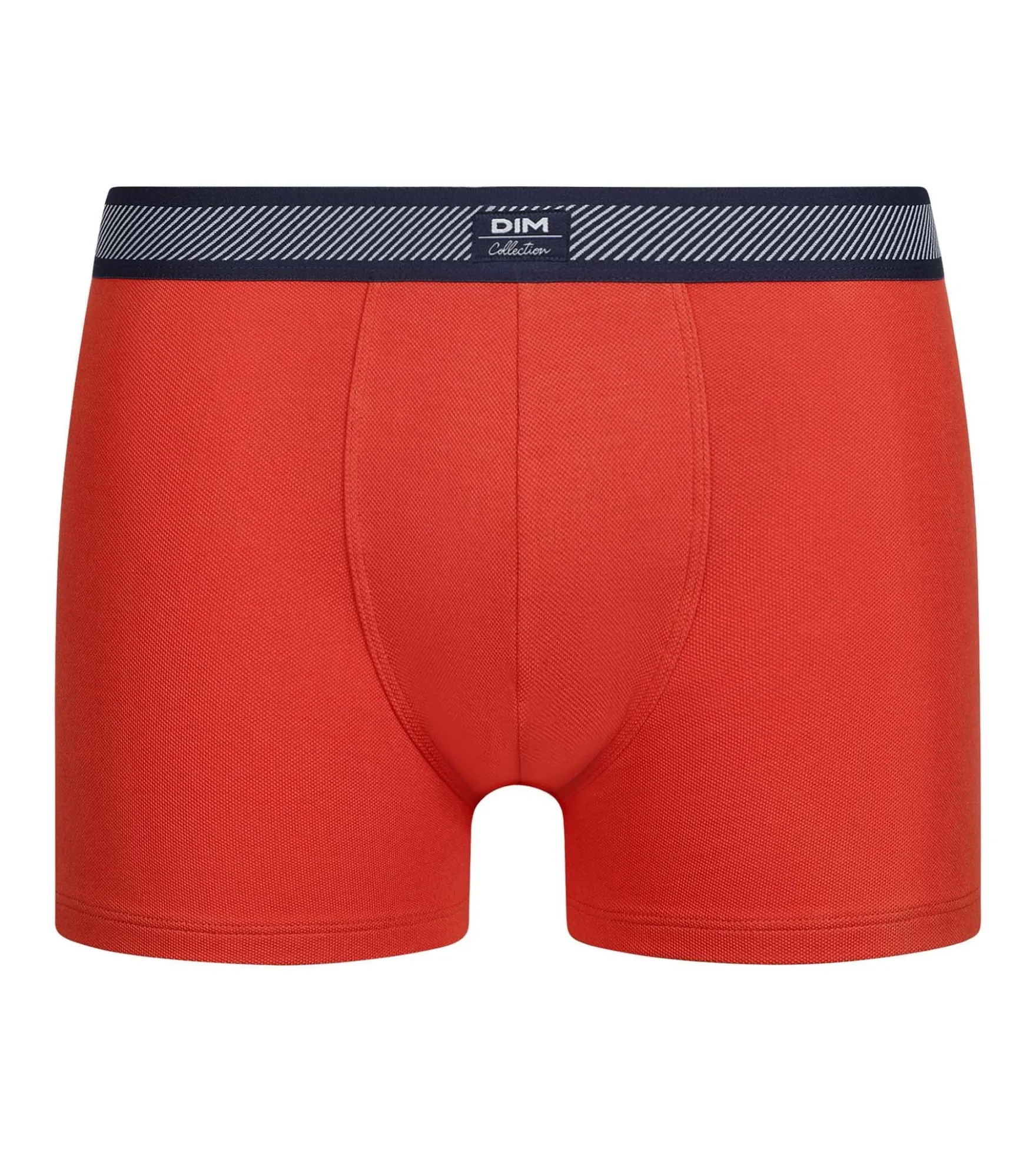 Boxer homme en coton modal piqué et ceinture rayée Orange Dim Smart