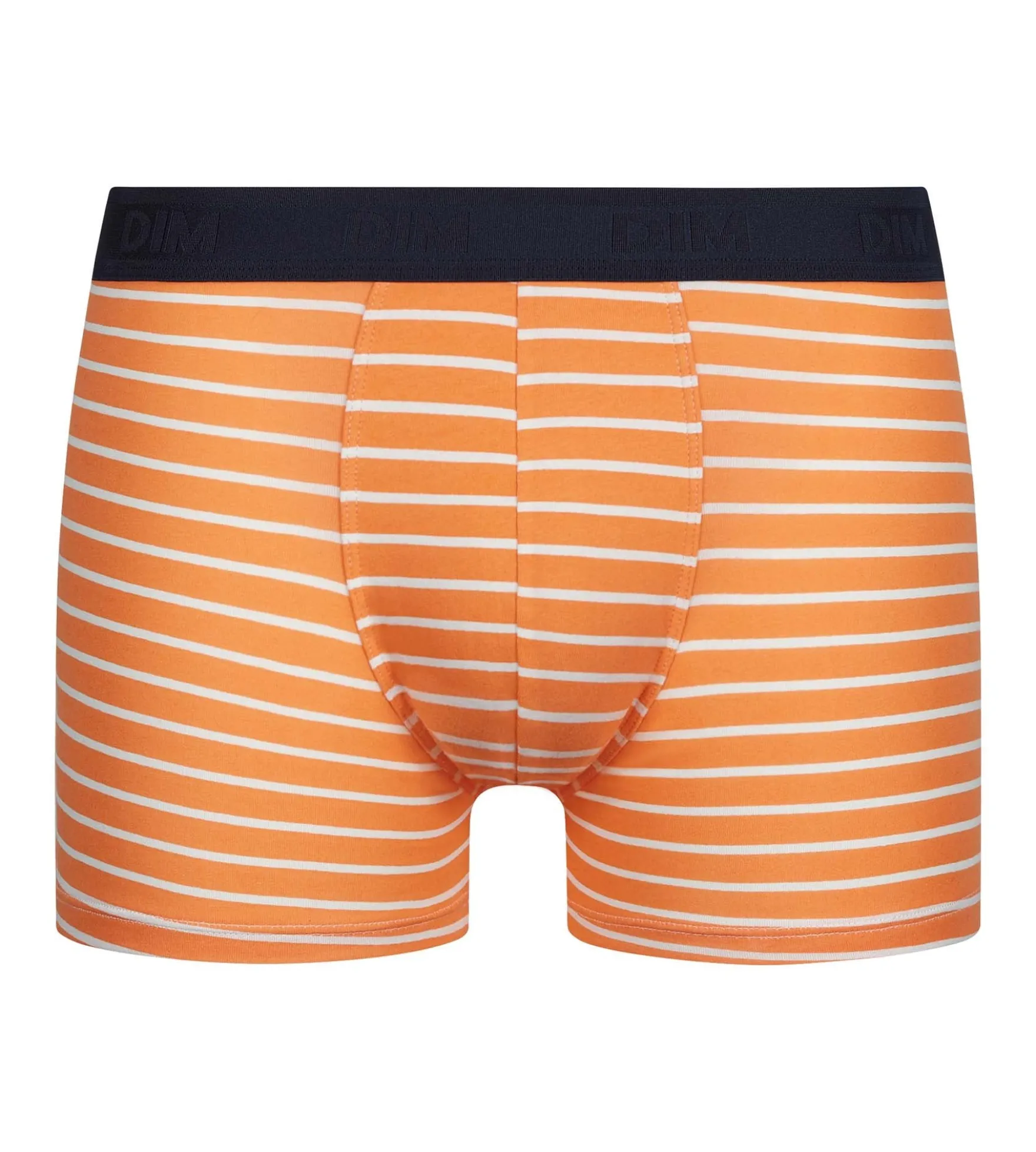 Boxer homme en coton stretch Orange à rayures Dim Fancy