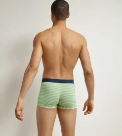 Boxer homme en coton stretch Vert à rayures Dim Fancy