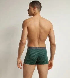 Boxer homme en coton stretch Vert à pois Dim Fancy