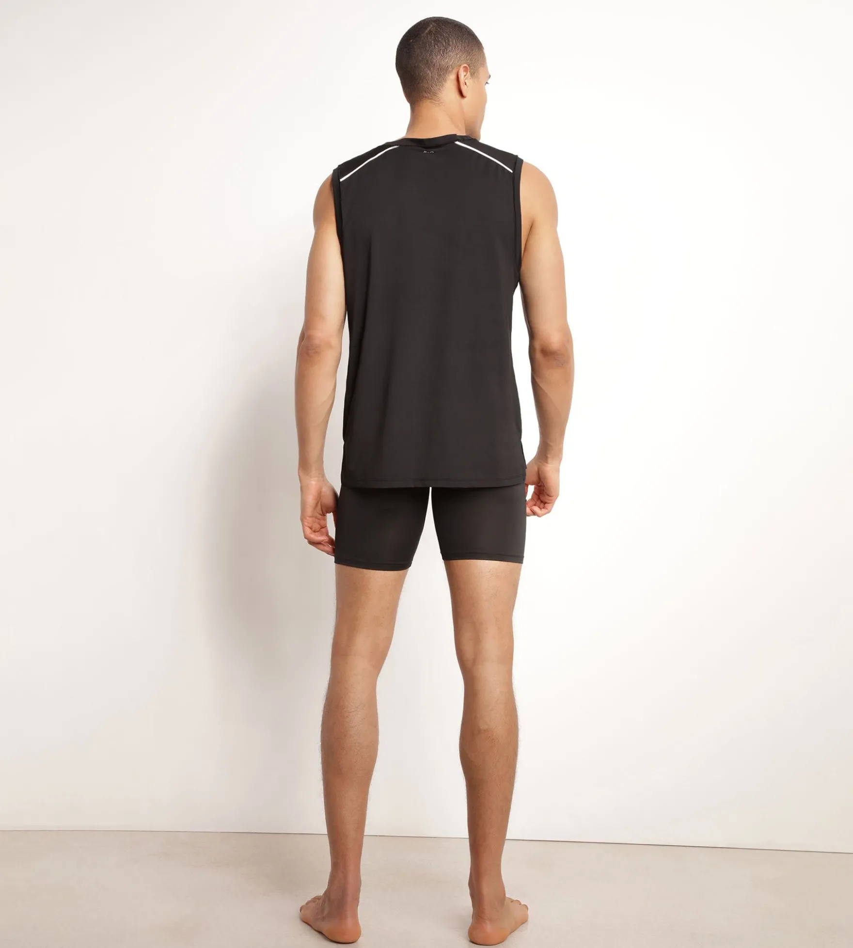 Boxer long homme en microfibre et mesh Noir Dim Move