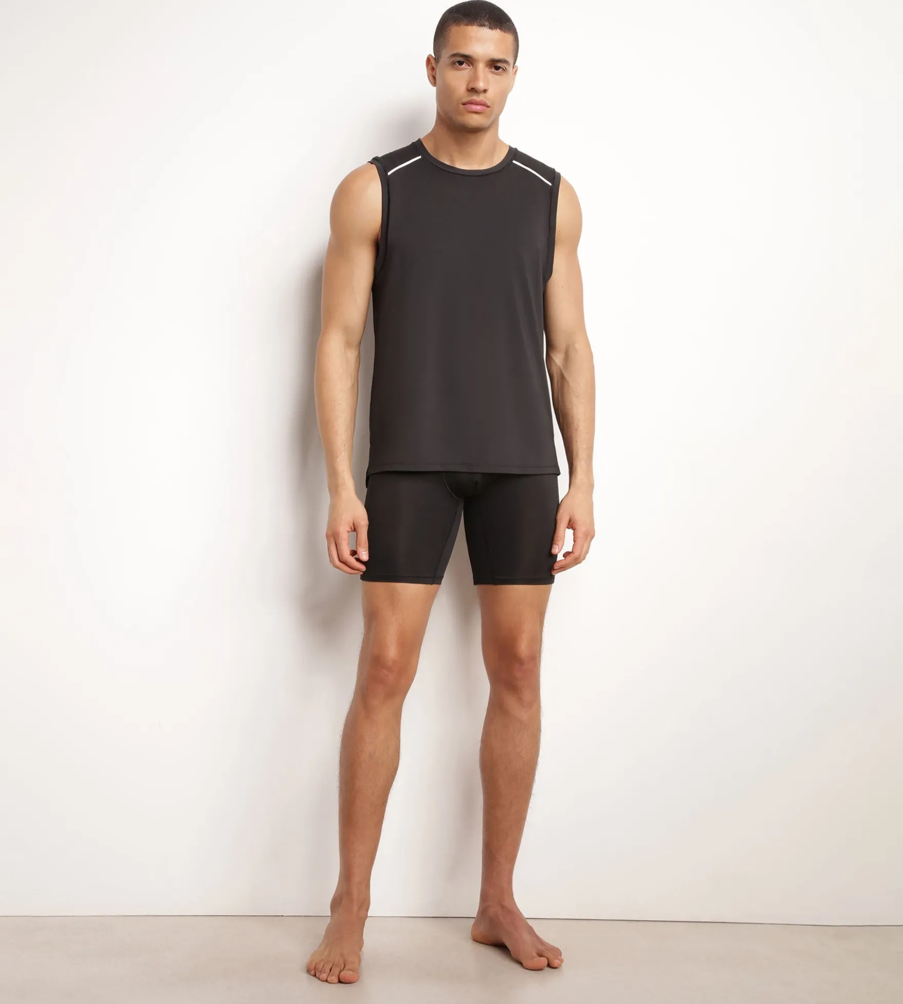 Boxer long homme en microfibre et mesh Noir Dim Move