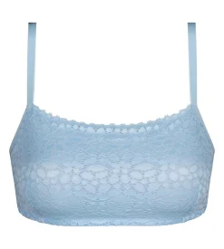 Bralette sans armature en dentelle florale Bleu Chemise Daily Dentelle