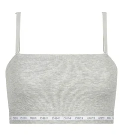 Brassière femme côtelée Gris Chiné Dim Icons