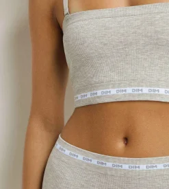 Brassière femme côtelée Gris Chiné Dim Icons