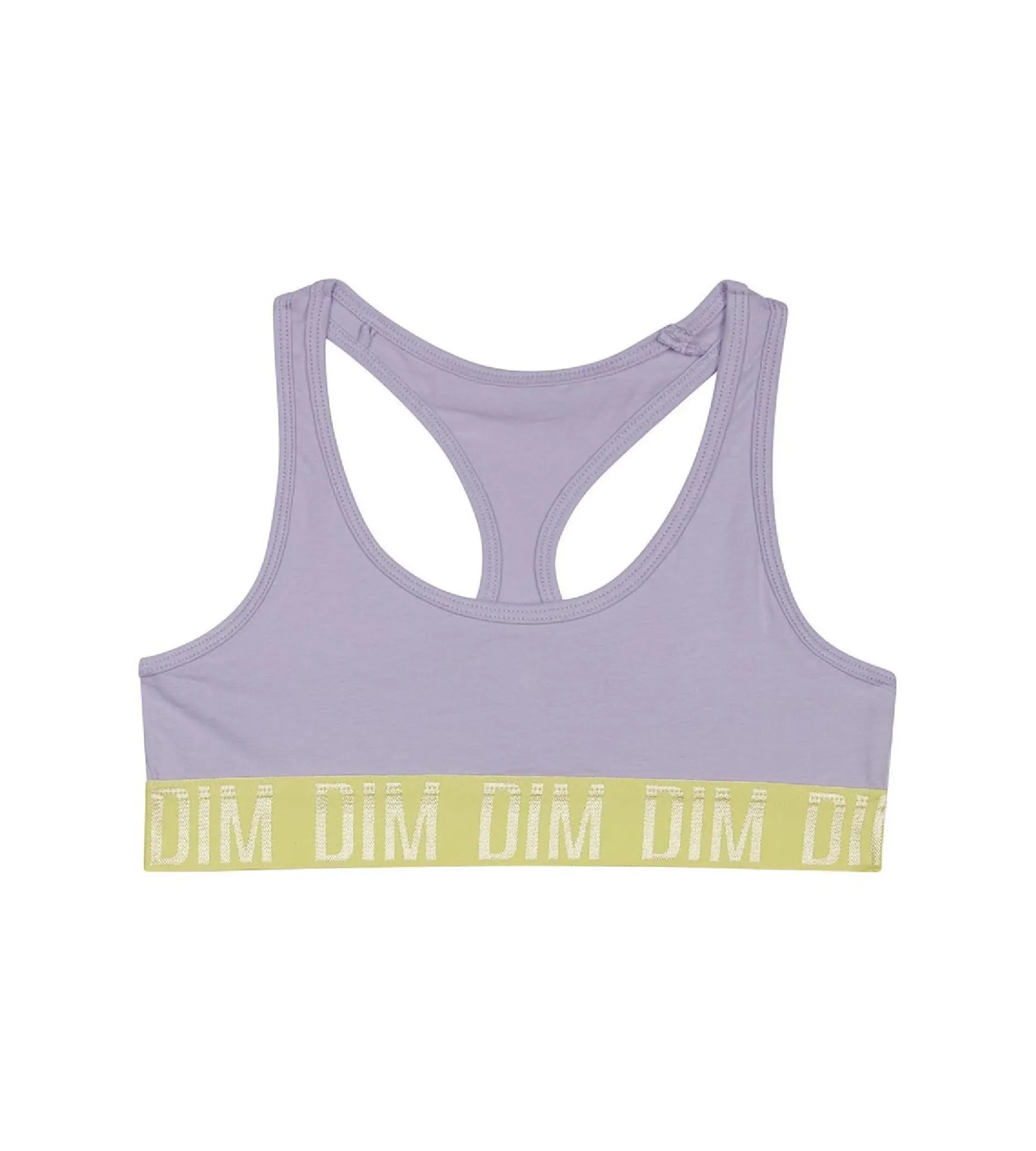 Brassière fille coton stretch Lila et bande de maintien Anis Dim Sport