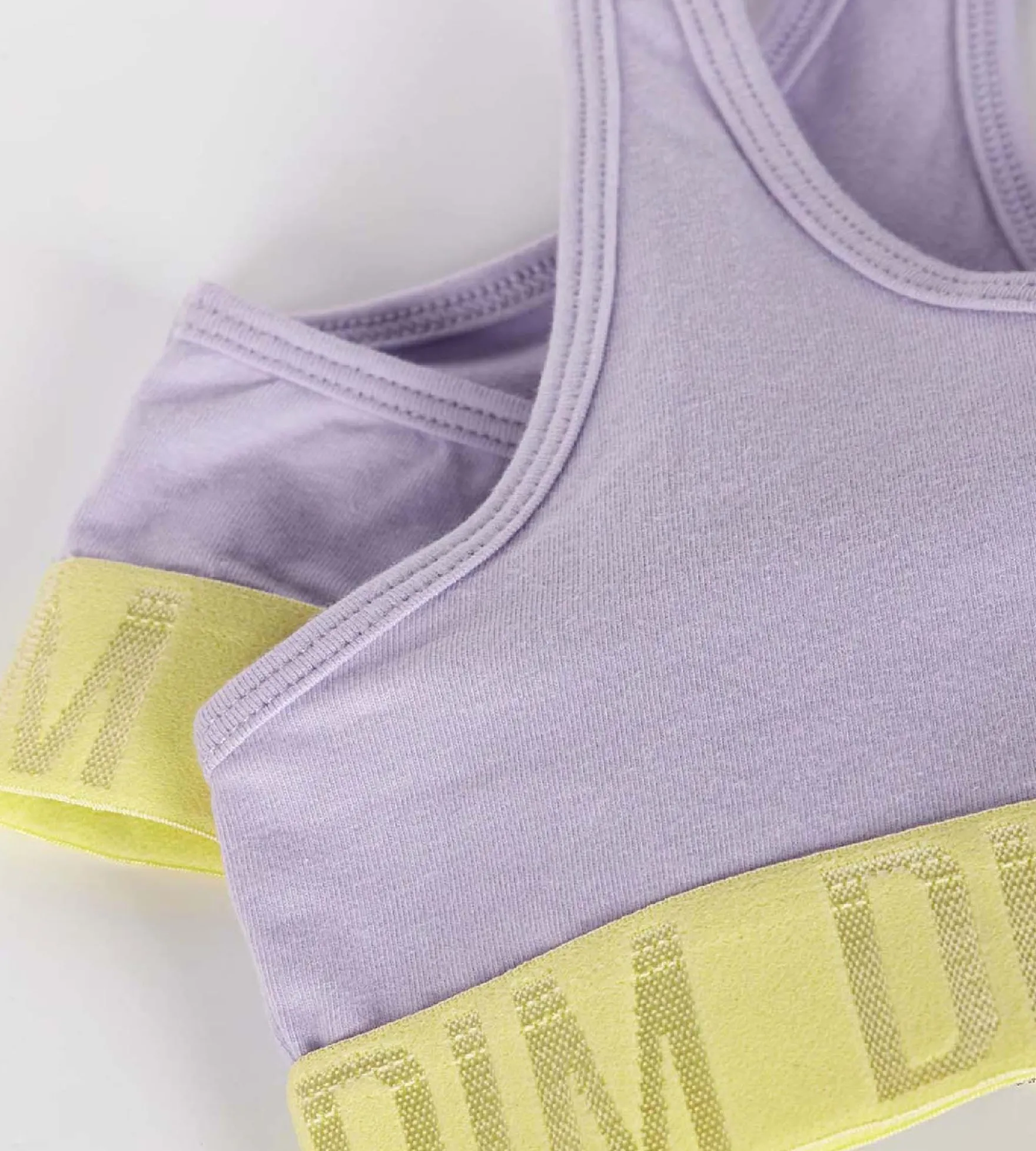 Brassière fille coton stretch Lila et bande de maintien Anis Dim Sport