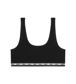 Brassière fille en tissu côtelé Noir Dim Icons