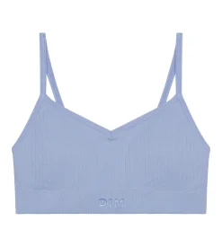 Brassière fille sans couture à mousses amovibles microfibre Bleu Dim