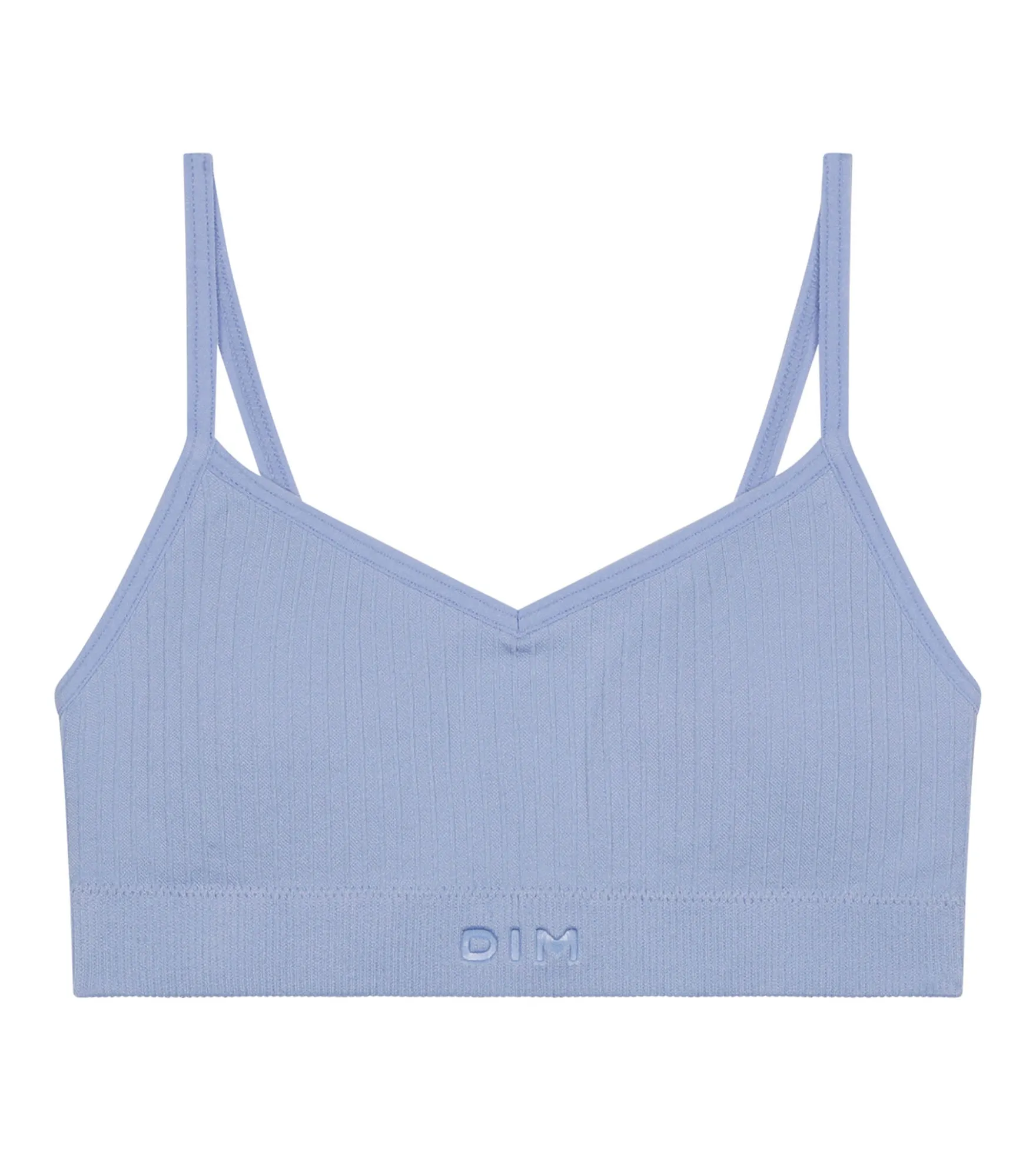 Brassière fille sans couture à mousses amovibles microfibre Bleu Dim