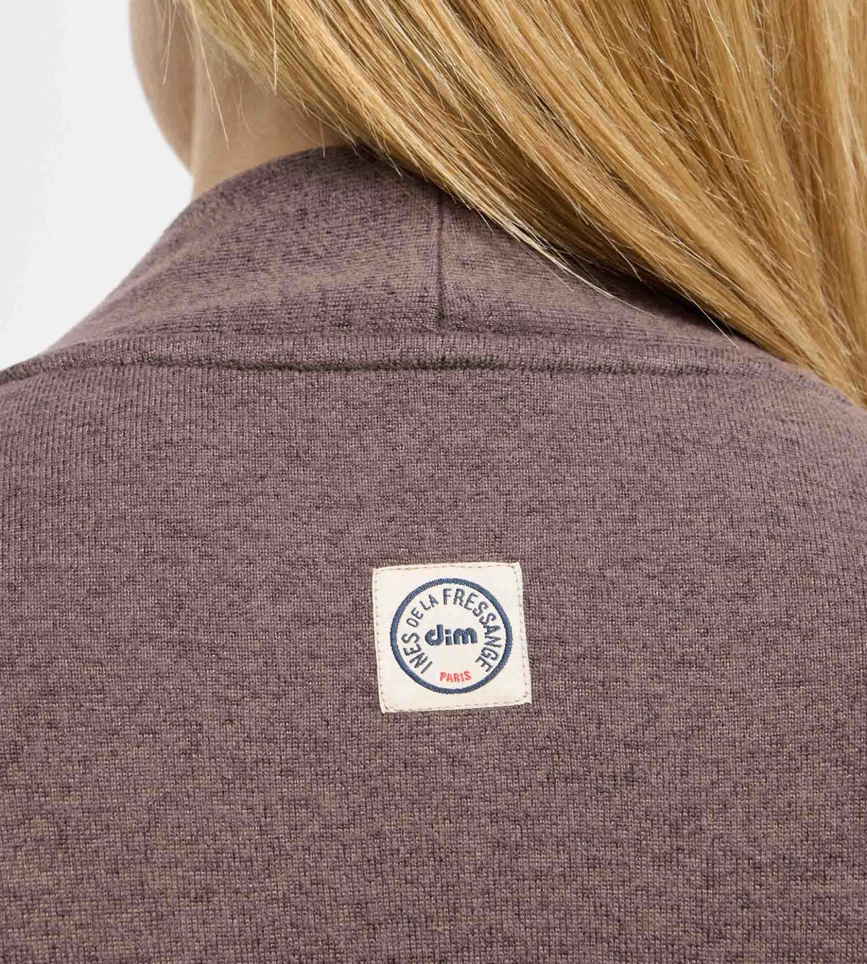 Cardigan long jersey fin marron foncé DIM x Ines de la Fressange