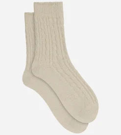 Chaussettes femme beige taupe La Mode