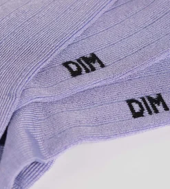 Chaussettes femme à côtes plates en coton satiné Lila Dim Mode