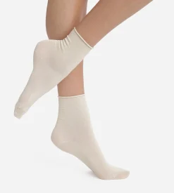 Chaussettes femme en lurex Beige Dim Mode
