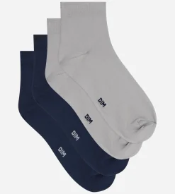 Chaussettes femme lot de 2 paires marine et gris