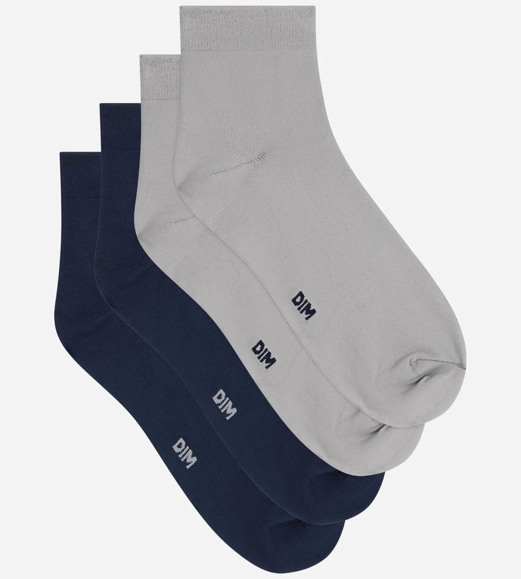 Chaussettes femme lot de 2 paires marine et gris