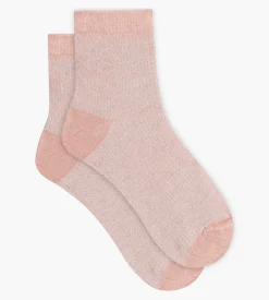 Chaussettes femme rose et Lurex argent Dim Mode
