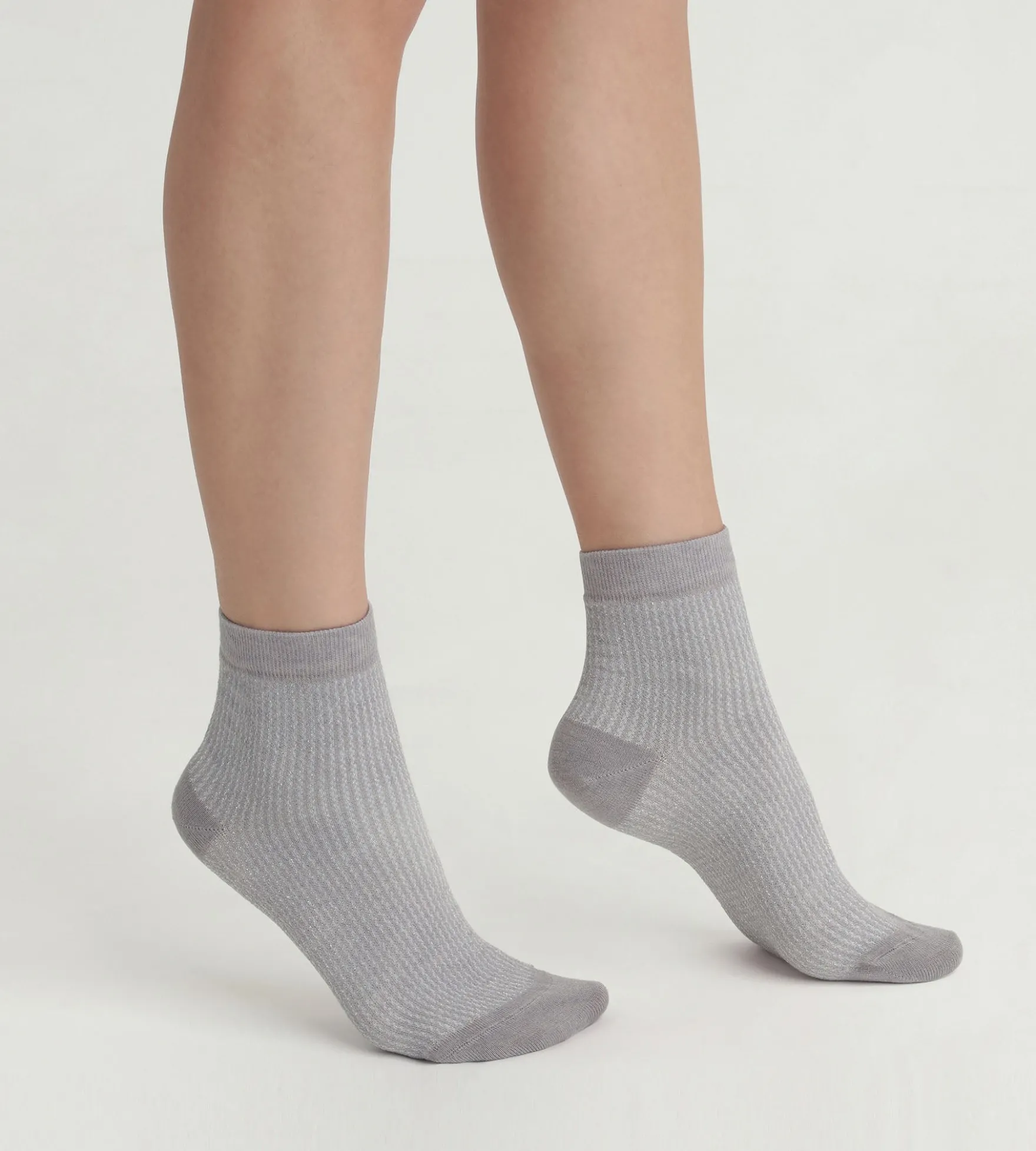 Chaussettes femme taupe et Lurex argent Dim Mode