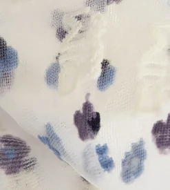Chaussettes femme transparentes imprimé bleu Socks Petal
