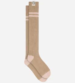 Chaussettes hautes coton taupe profond DIM x Ines de la Fressange
