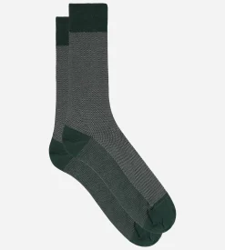 Chaussettes homme coton vert écossais La Mode