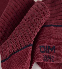 Chaussettes homme côtelées coton rouge sangria La Mode