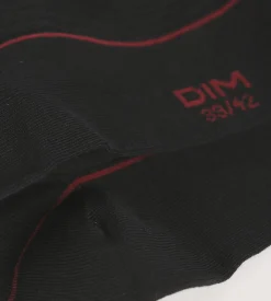 Chaussettes homme en coton côtelé Noir à liseré coloré Dim Mode