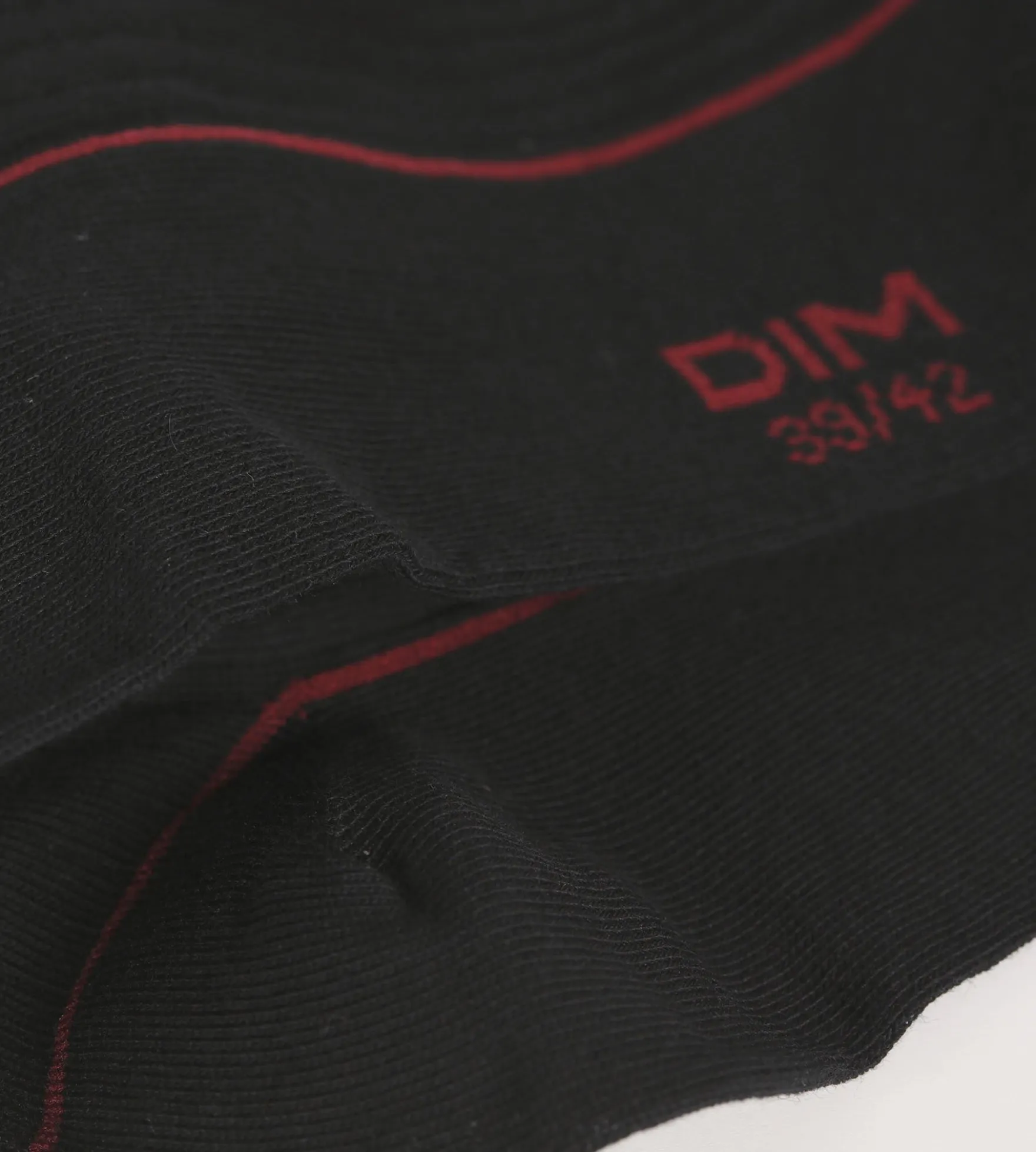 Chaussettes homme en coton côtelé Noir à liseré coloré Dim Mode