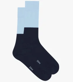 Chaussettes homme en coton effet colorblock Marine et Bleu Dim Mode