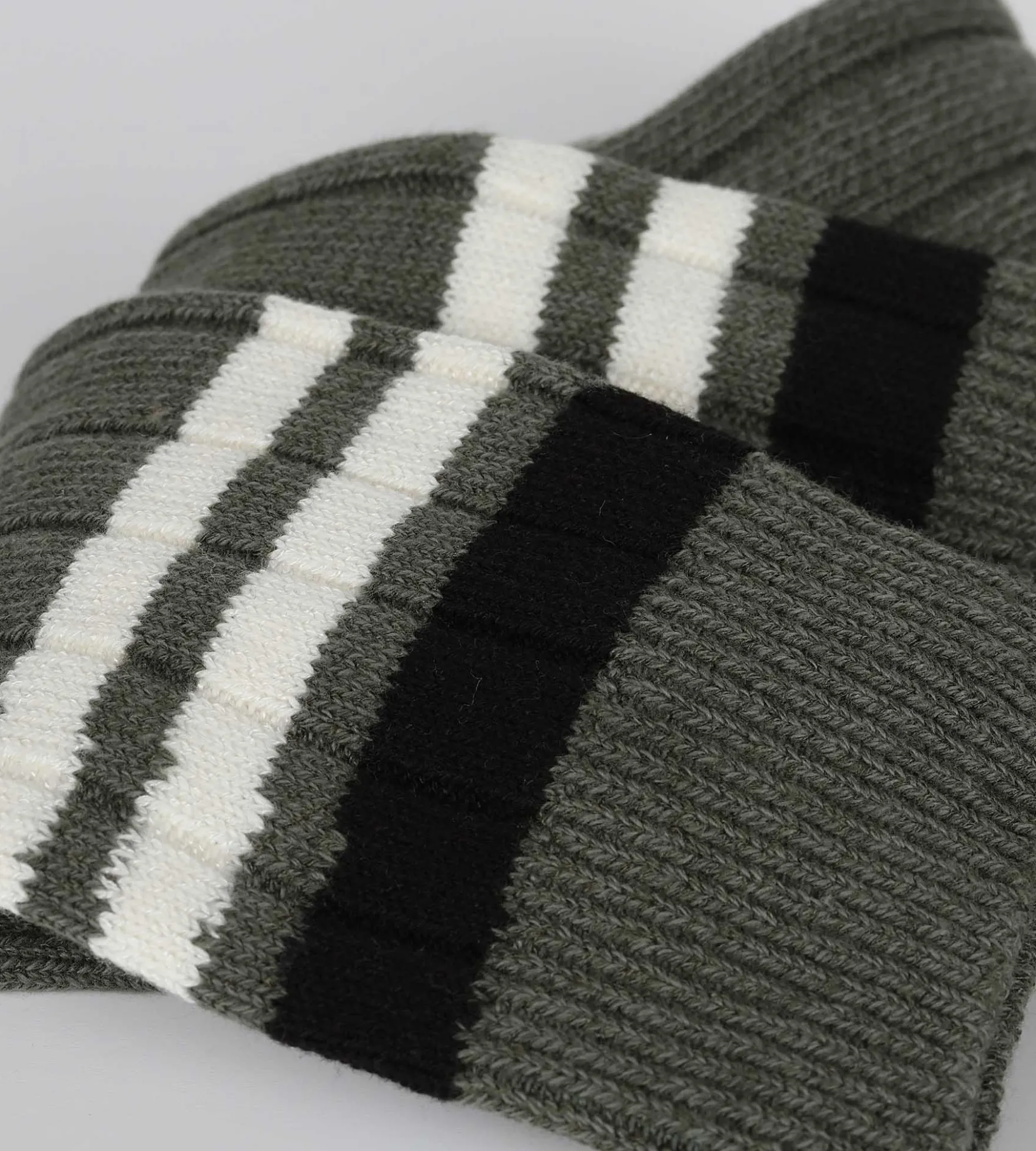 Chaussettes homme olive à rayures Bambou