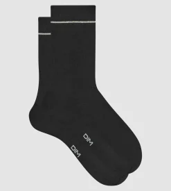 Chaussettes unisexe en coton modal côtelé Noir Dim Icons
