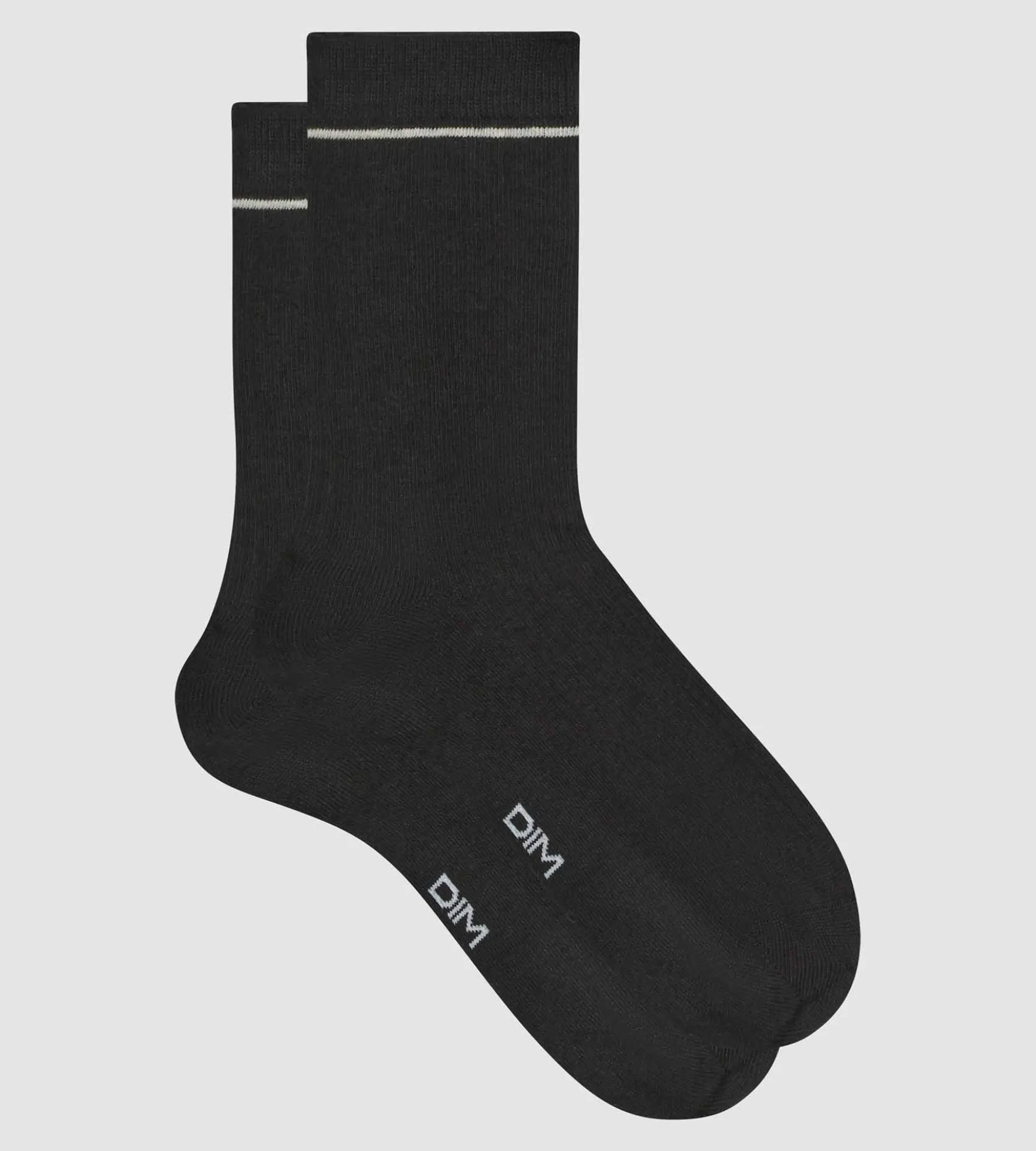 Chaussettes unisexe en coton modal côtelé Noir Dim Icons