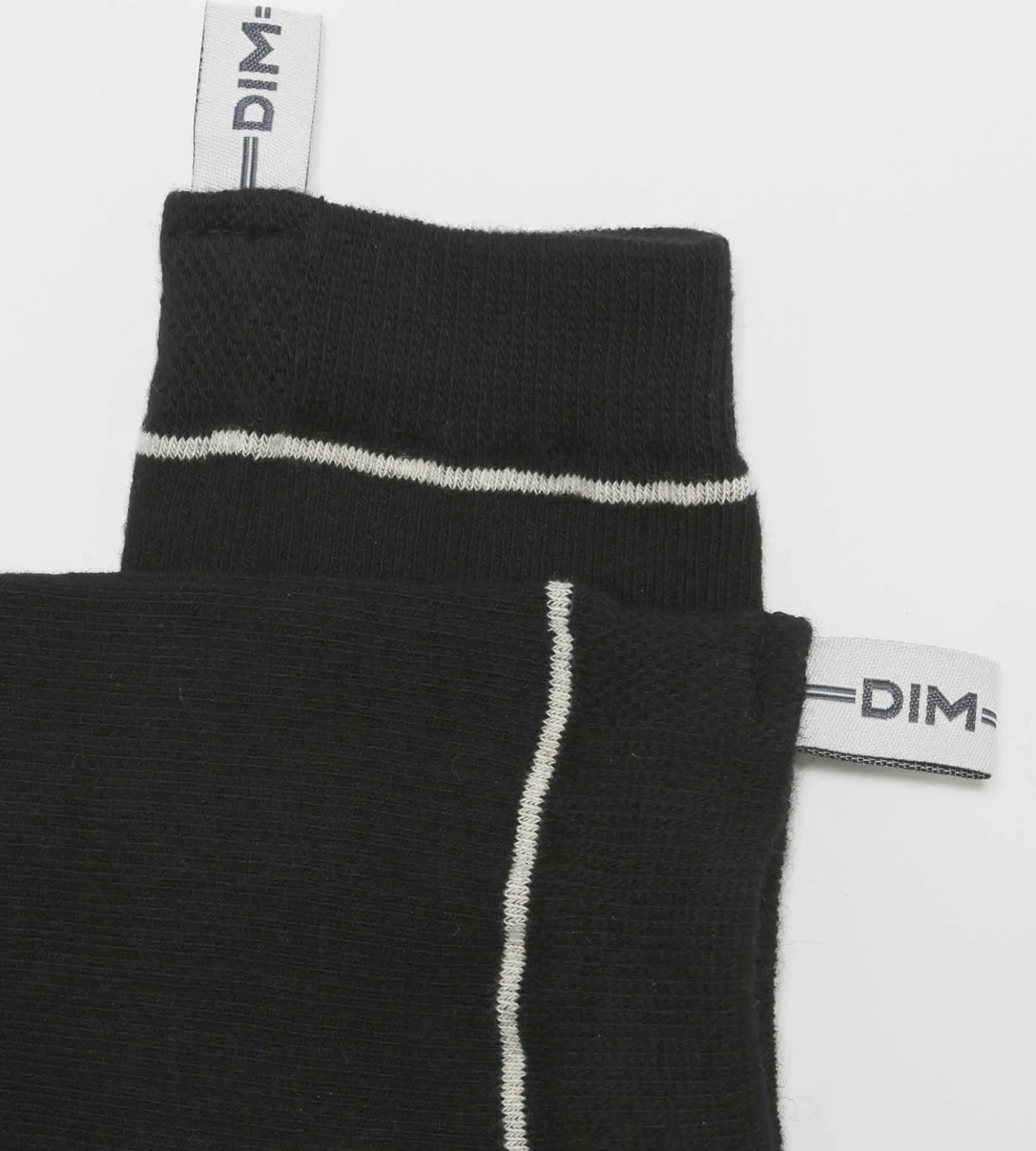 Chaussettes unisexe en coton modal côtelé Noir Dim Icons