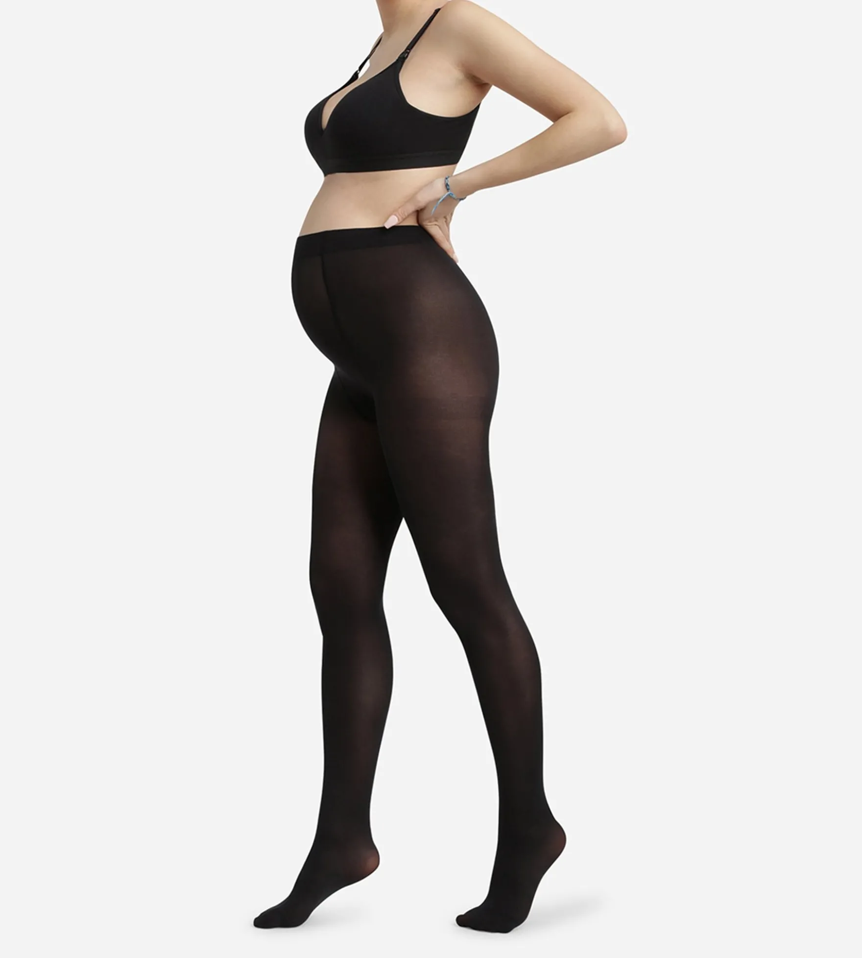 Collant de maternité opaque ceinture ultra extensible Dim Style Mama