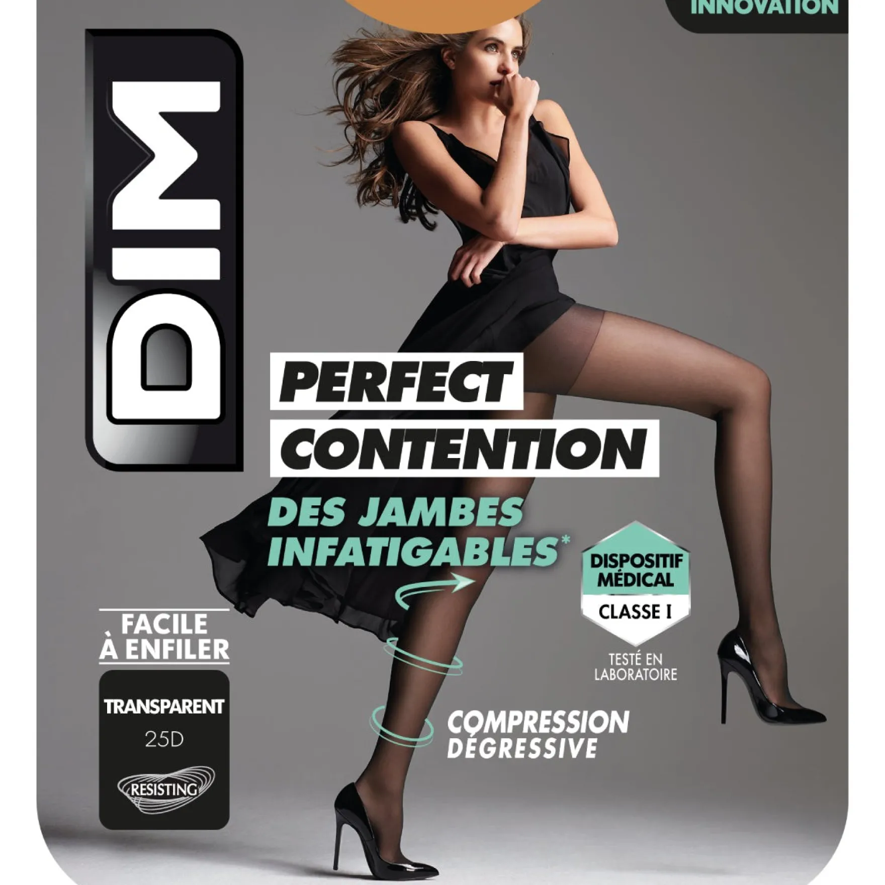 Collant Gazelle Transparent pour femme DIM Perfect Contention 25D