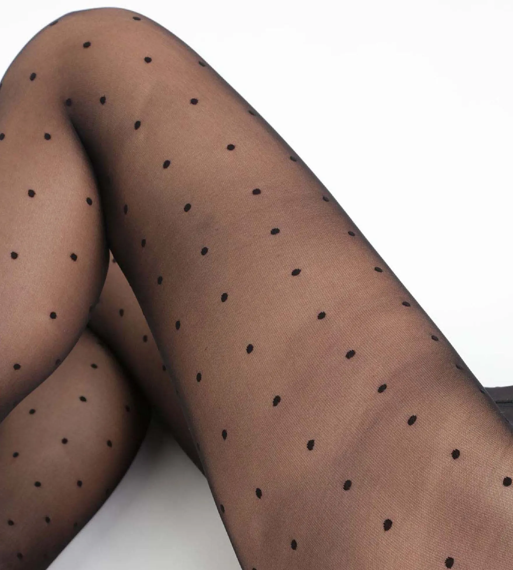 Collant plumetis noir Signature 12D