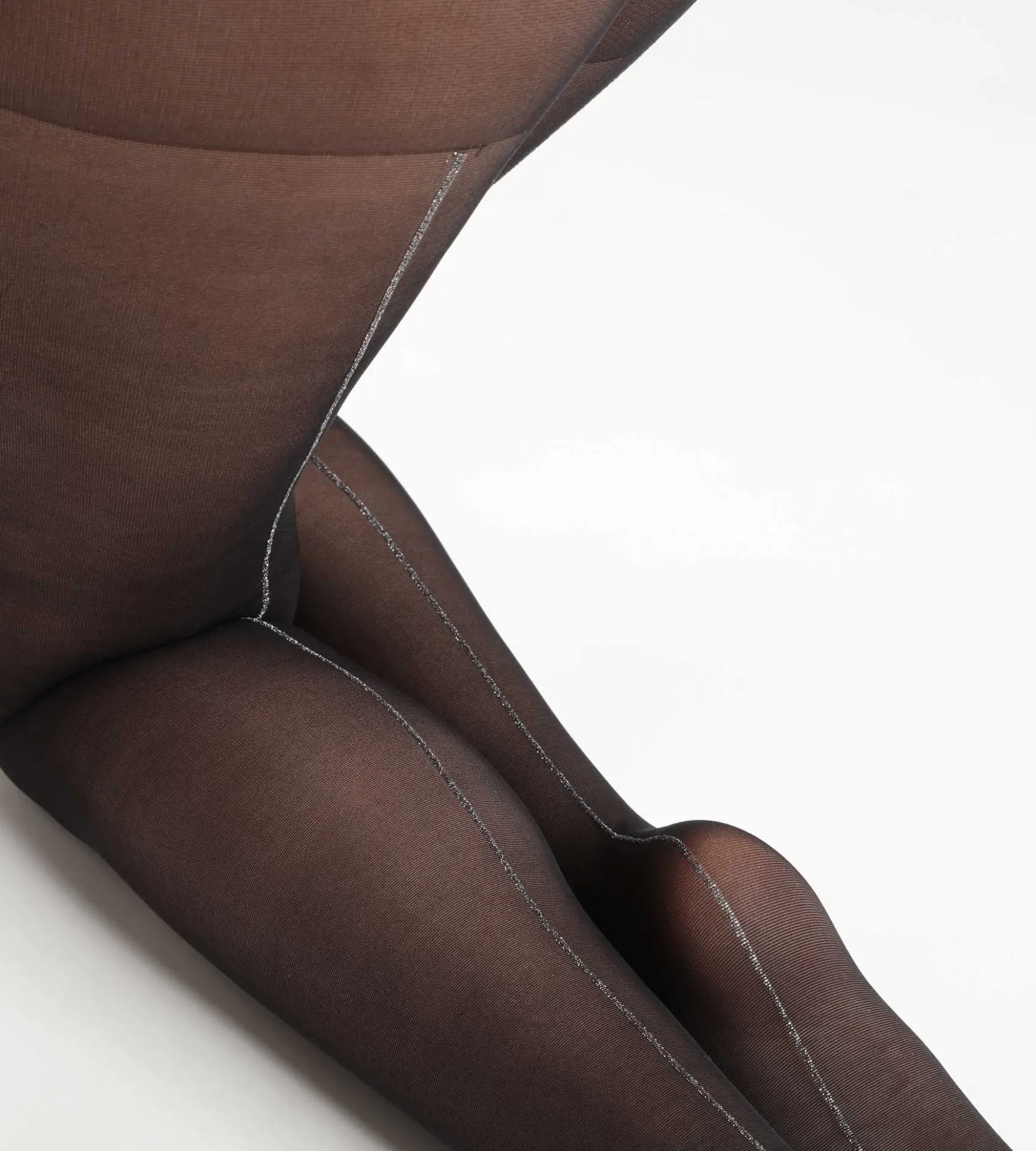 Collant transparent Noir avec bande de lurex argenté Dim Style
