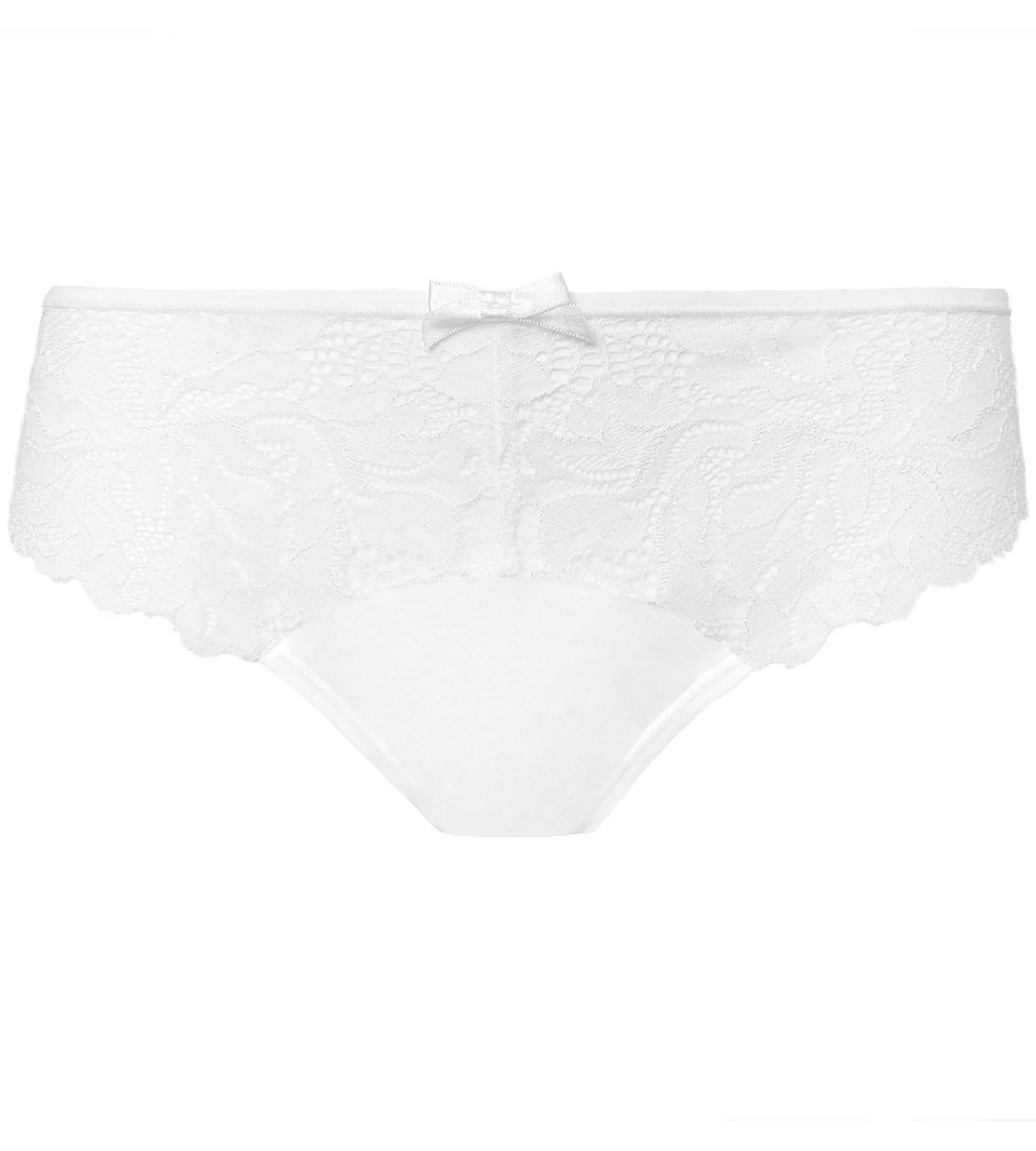 Culotte blanche femme en microfibre et dentelle Generous Essentiel