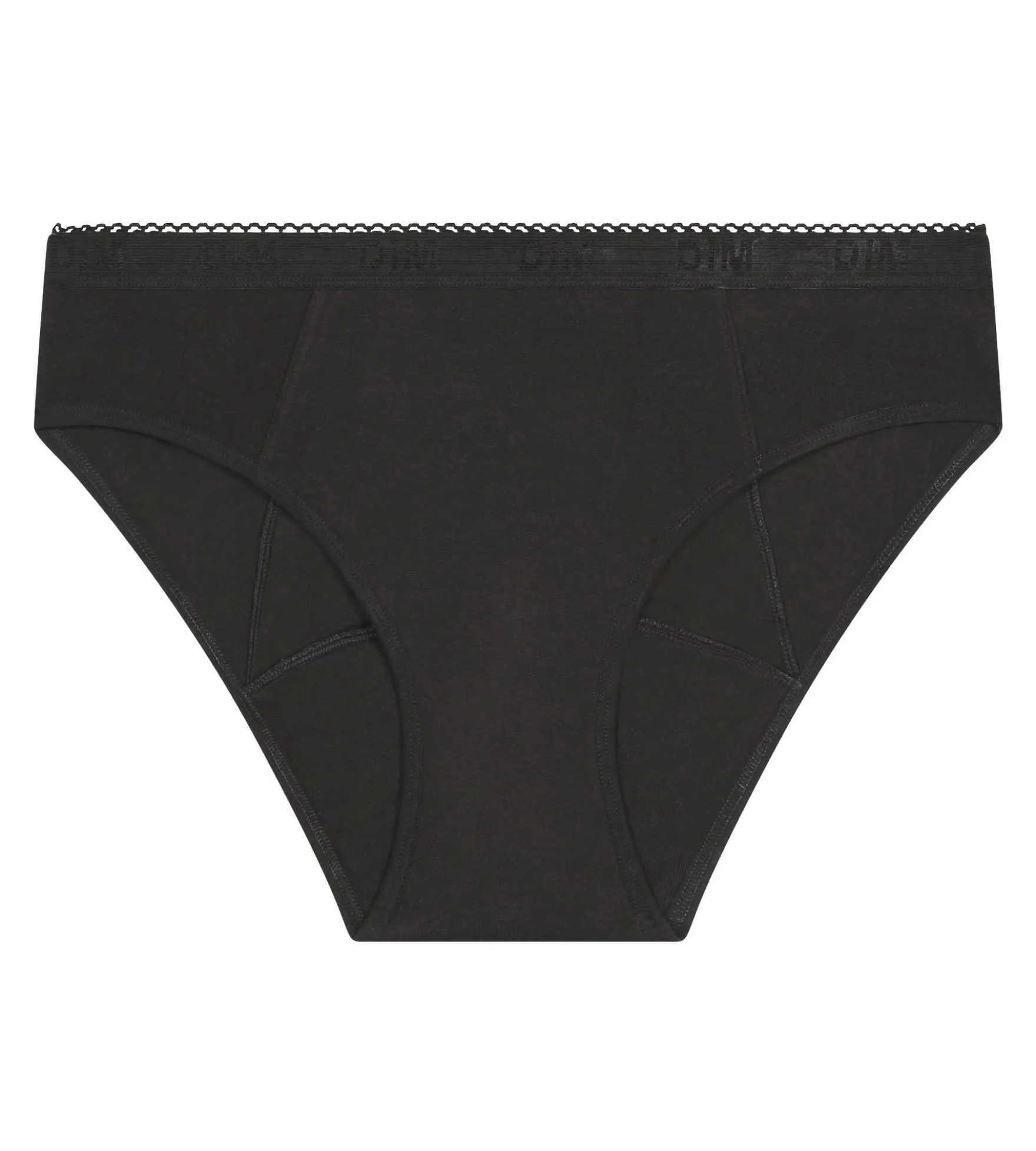 Culotte de règles lavable en coton bio Noir Flux très abondant Dim Protect