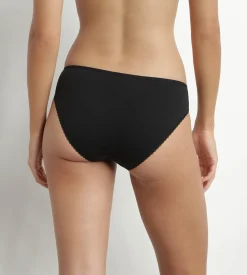 Culotte femme coton bio et tulle plumetis Noire Generous Dim