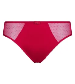 Culotte femme en coton bio et tulle plumetis Rouge Cerise Generous Dim