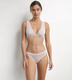 Culotte femme en dentelle florale Lilas Dim Romance