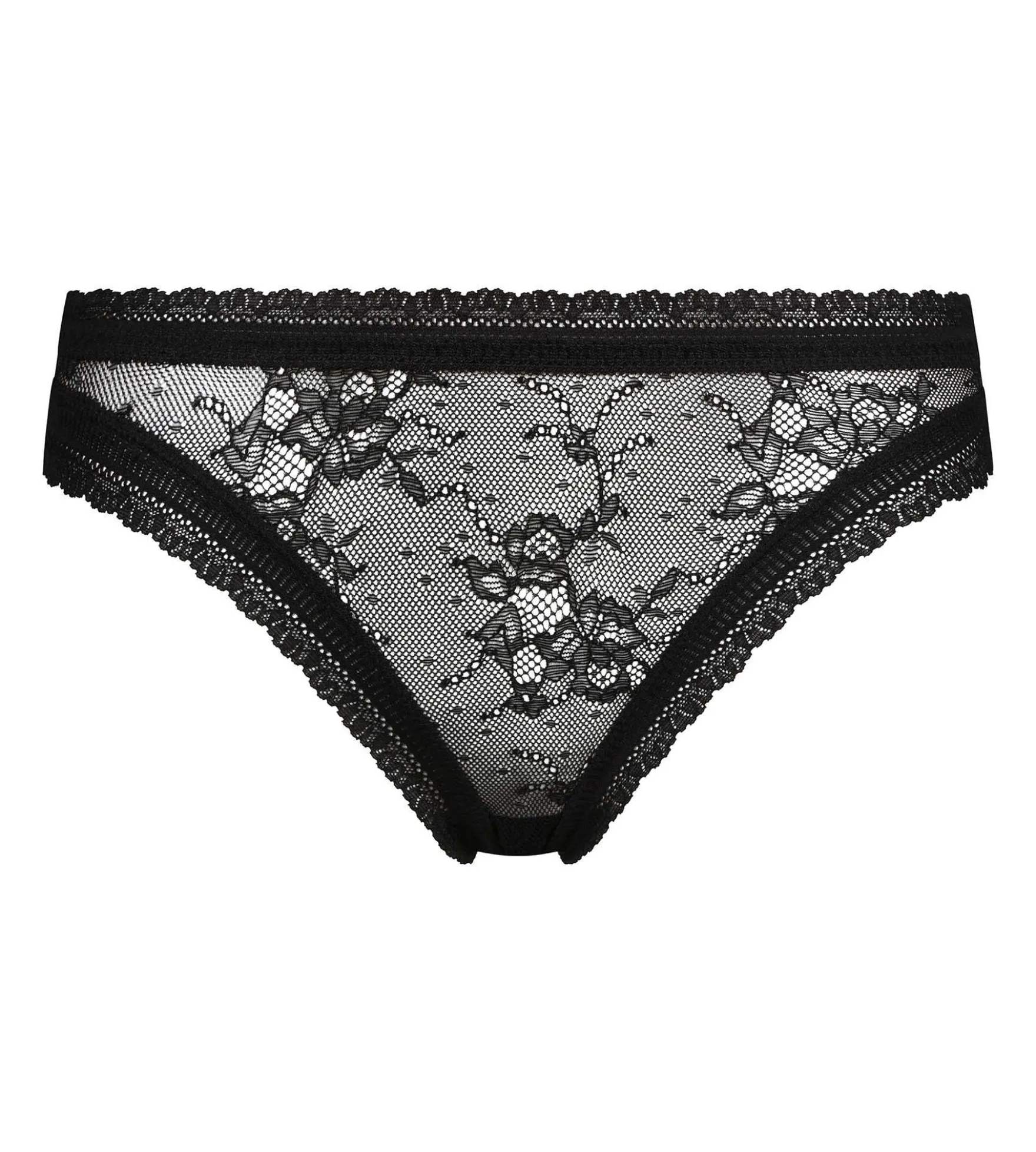 Culotte femme en dentelle florale Noire Dim Romance